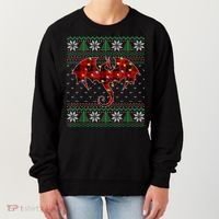 Funny Dragon Ugly Sweater Christmas Lights Dragon Lover TShirt Women's Sweatshirt thumb 0