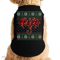 Funny Dragon Ugly Sweater Christmas Lights Dragon Lover TShirt Doggie Tank thumb 0