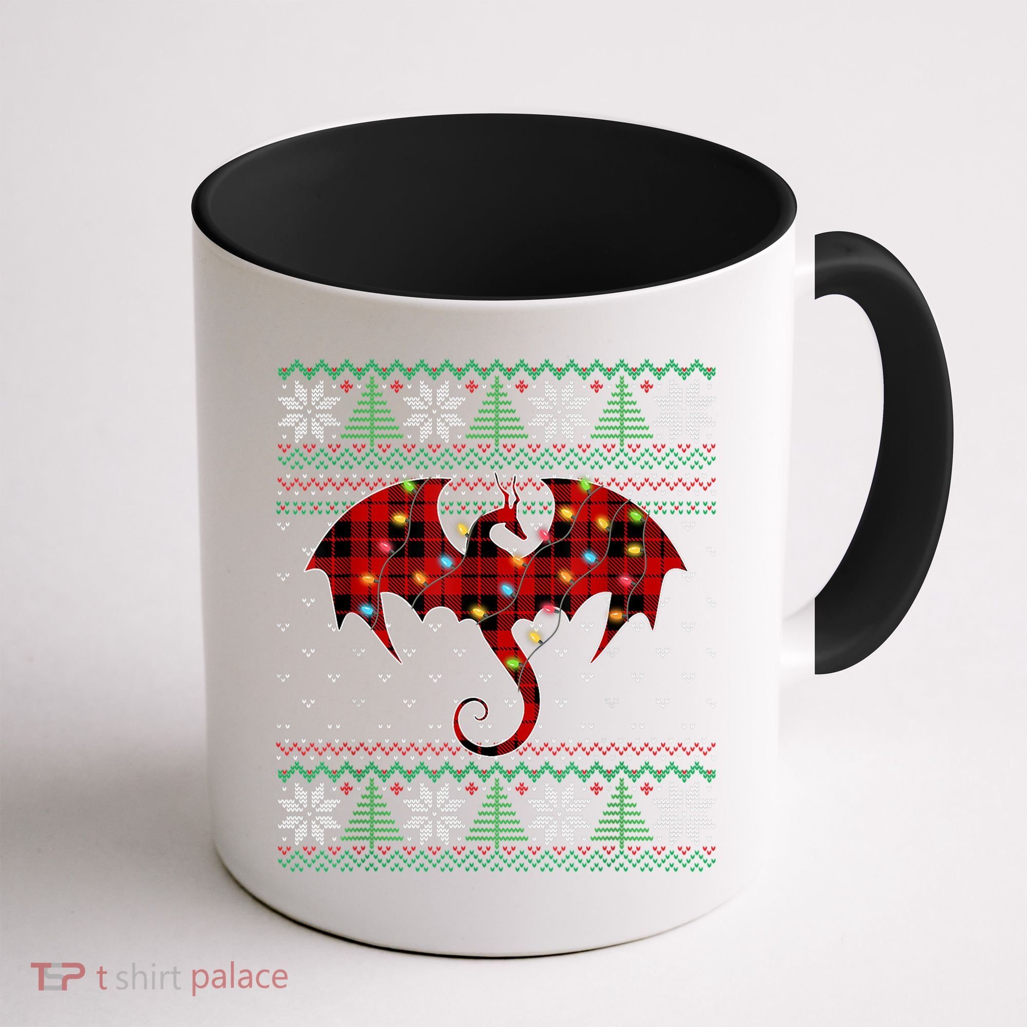 Funny Dragon Ugly Sweater Christmas Lights Dragon Lover TShirt Coffee Mug