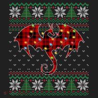 Funny Dragon Ugly Sweater Christmas Lights Dragon Lover TShirt Beanie thumb 2