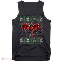 Funny Dragon Ugly Sweater Christmas Lights Dragon Lover TShirt Tank Top thumb 0