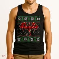 Funny Dragon Ugly Sweater Christmas Lights Dragon Lover TShirt Tank Top thumb 3