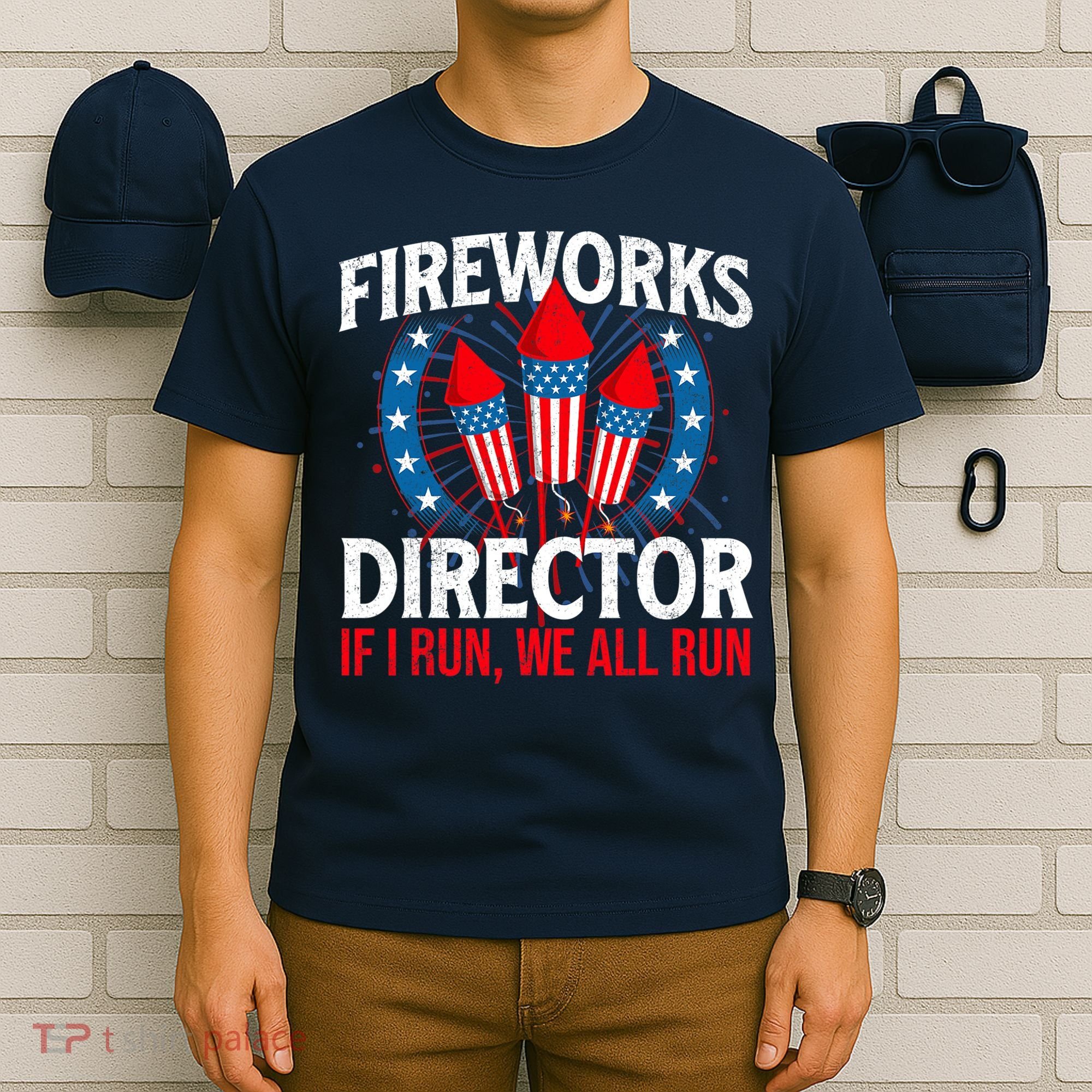 Fireworks Director USA American Flag 4th Of July Fourth T-Shirt