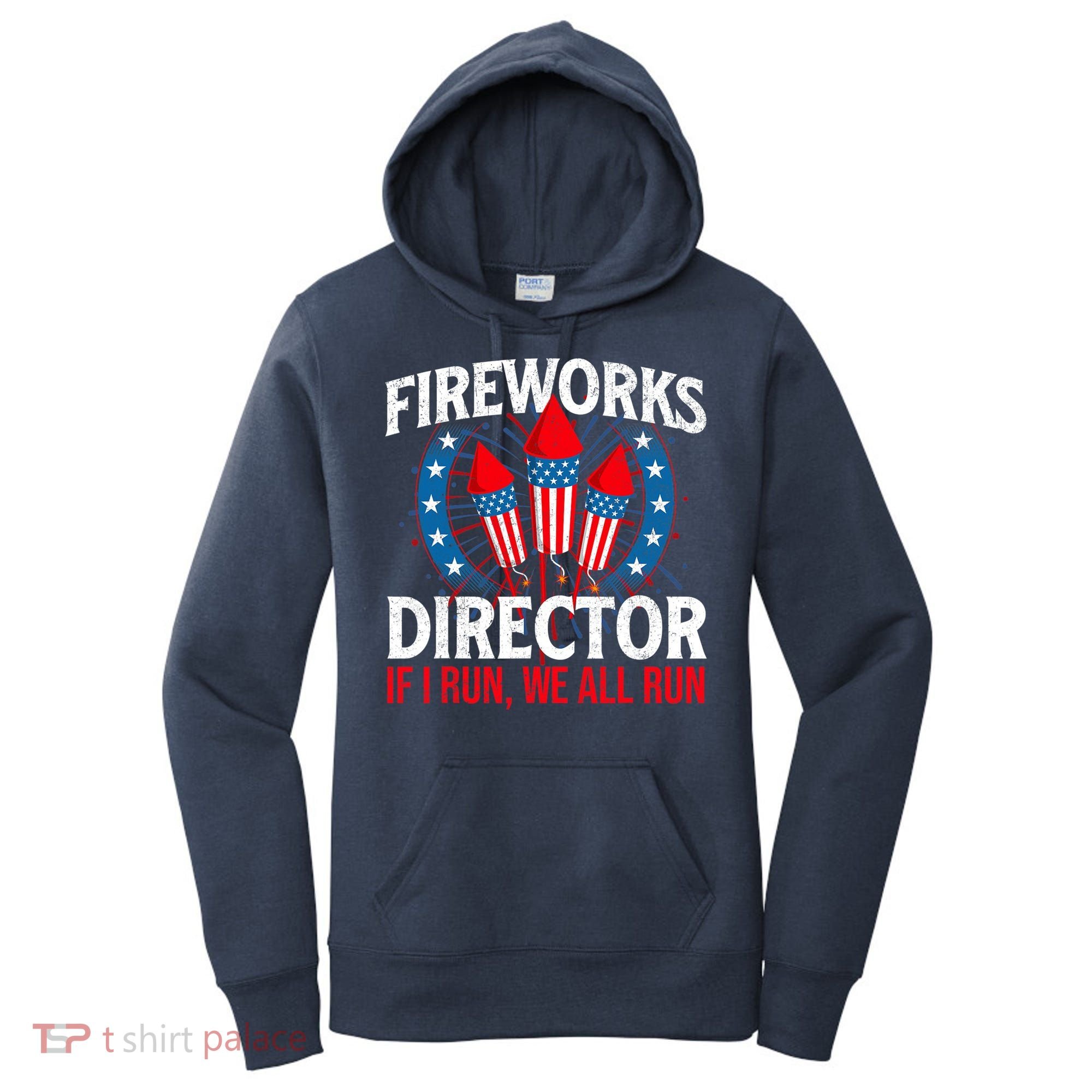 Fireworks Director USA American Flag 4th Of July Fourth Women's Hoodie