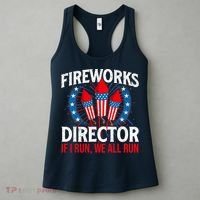 Fireworks Director USA American Flag 4th Of July Fourth Women's Tank Top thumb 3