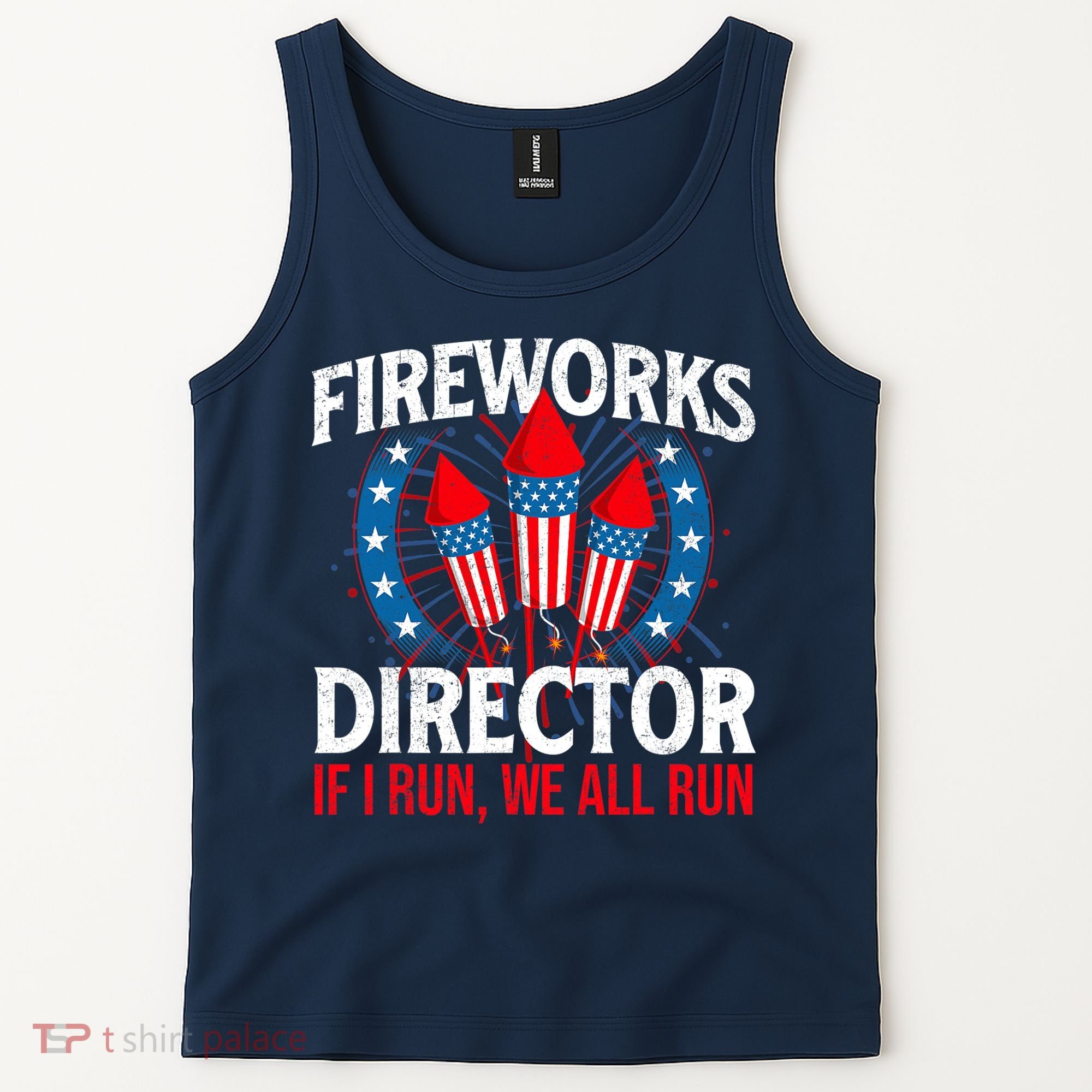 Fireworks Director USA American Flag 4th Of July Fourth Tank Top
