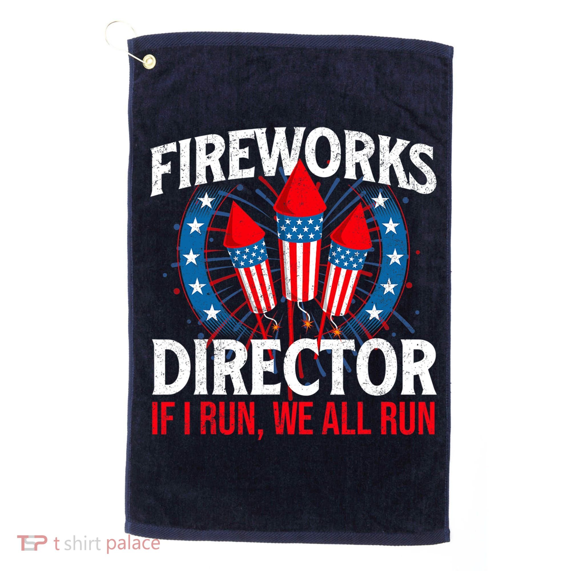 Fireworks Director USA American Flag 4th Of July Fourth Golf Towel