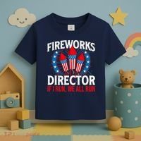 Fireworks Director USA American Flag 4th Of July Fourth Toddler T-Shirt thumb 3