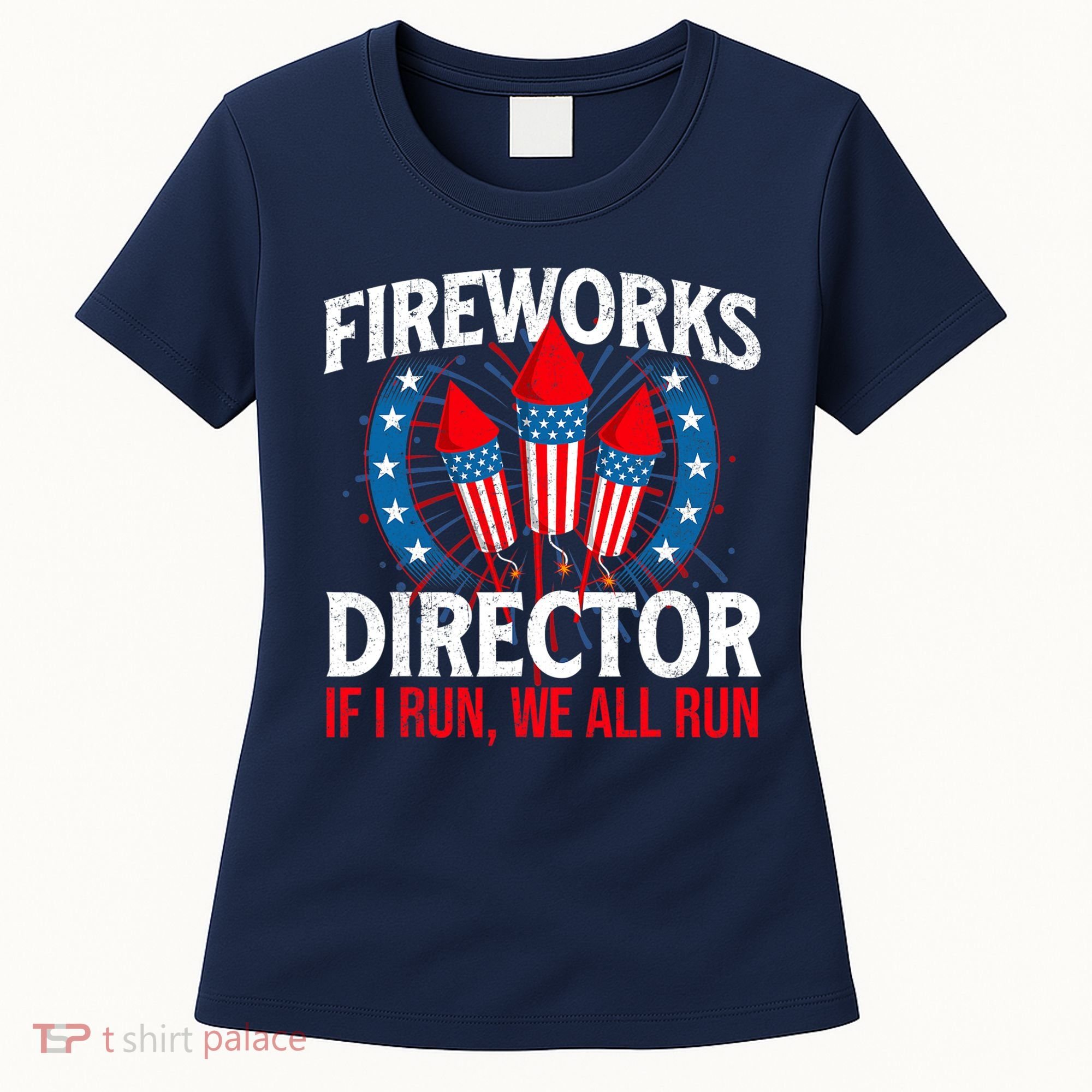 Fireworks Director USA American Flag 4th Of July Fourth Women's T-Shirt
