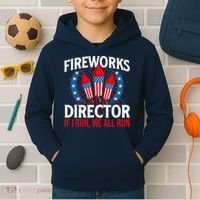 Fireworks Director USA American Flag 4th Of July Fourth Kids Hoodie thumb 2