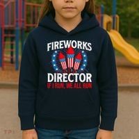 Fireworks Director USA American Flag 4th Of July Fourth Kids Hoodie thumb 3