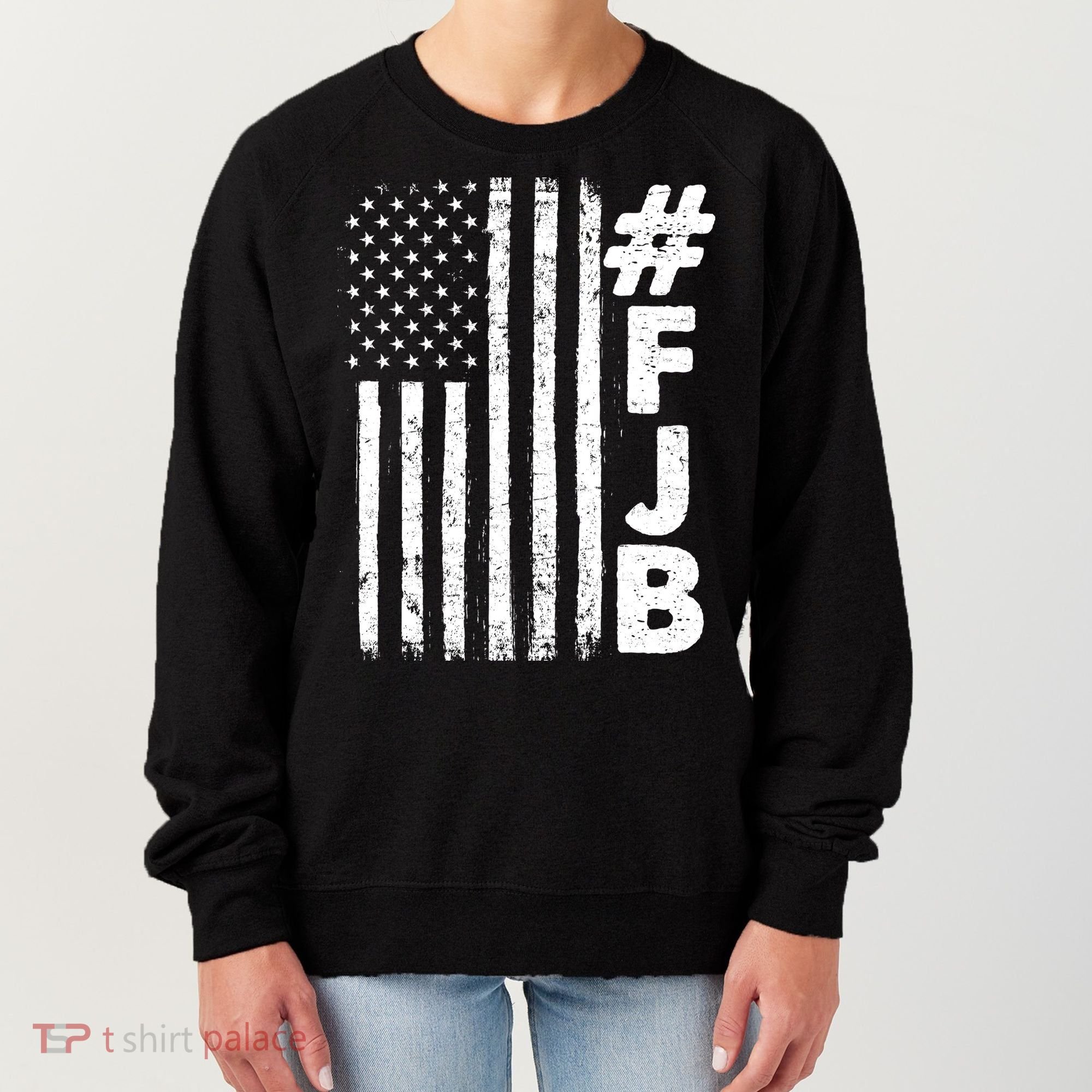 #FJB Distressed USA American Flag Women's Sweatshirt