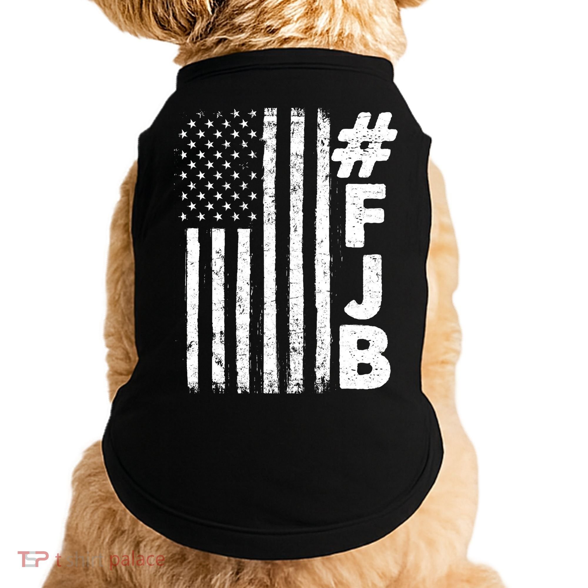 #FJB Distressed USA American Flag Doggie Tank
