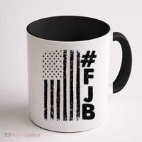 #FJB Distressed USA American Flag Coffee Mug thumb 1