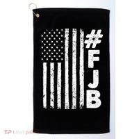#FJB Distressed USA American Flag Golf Towel thumb 0