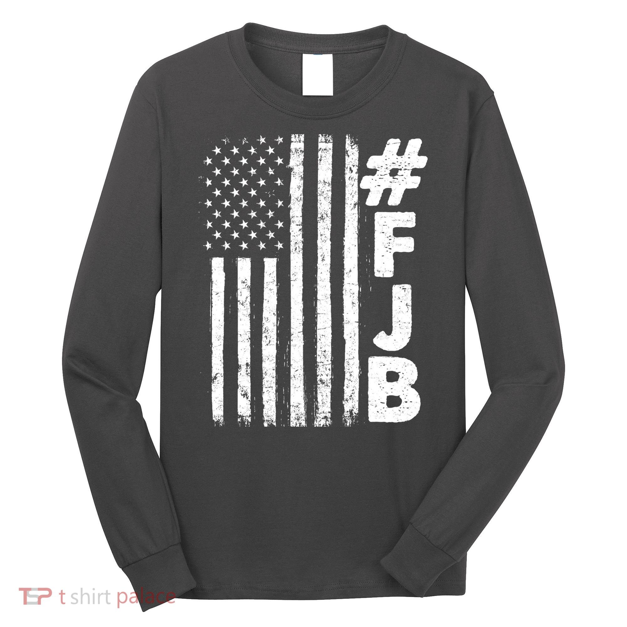 #FJB Distressed USA American Flag Long Sleeve Shirt