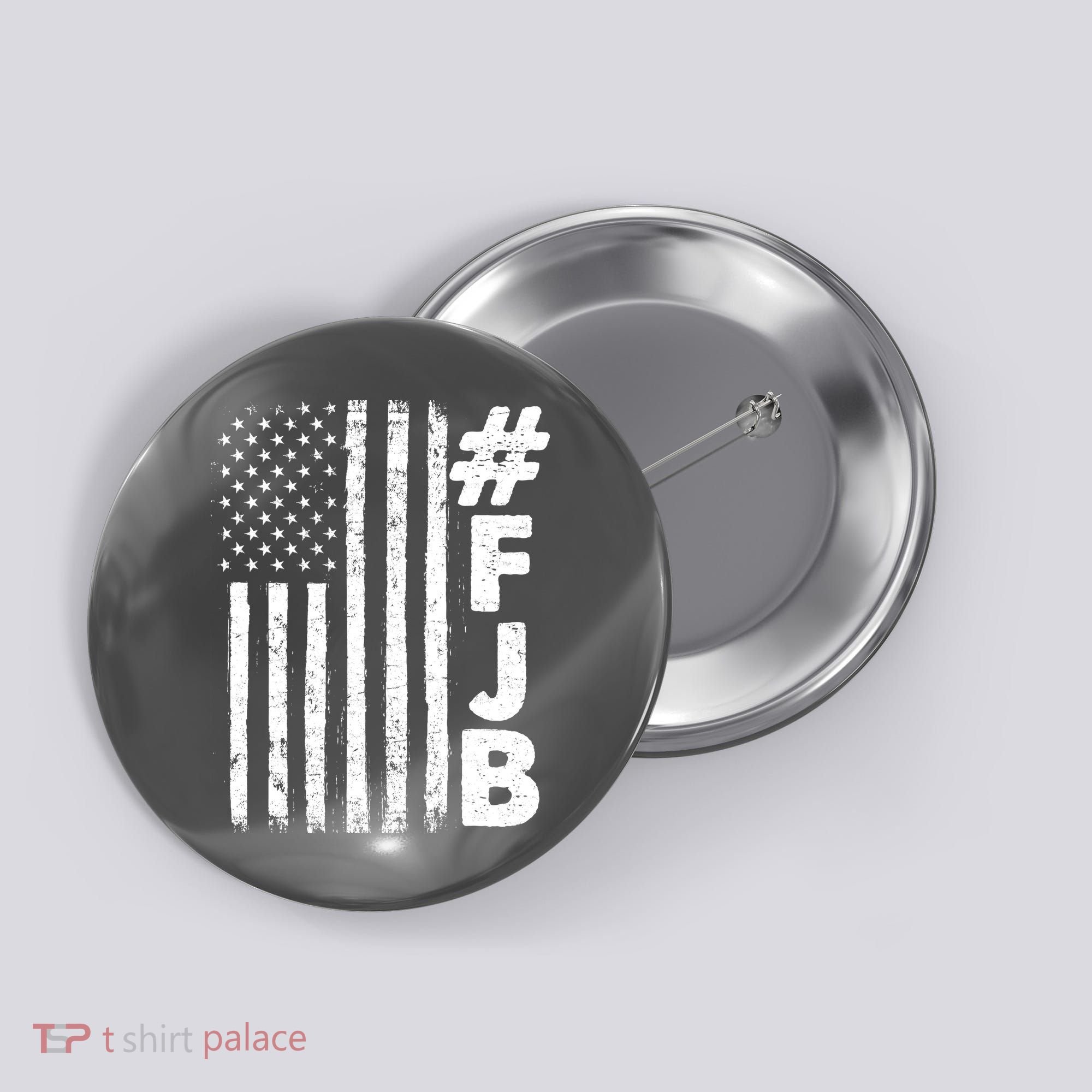 #FJB Distressed USA American Flag Button