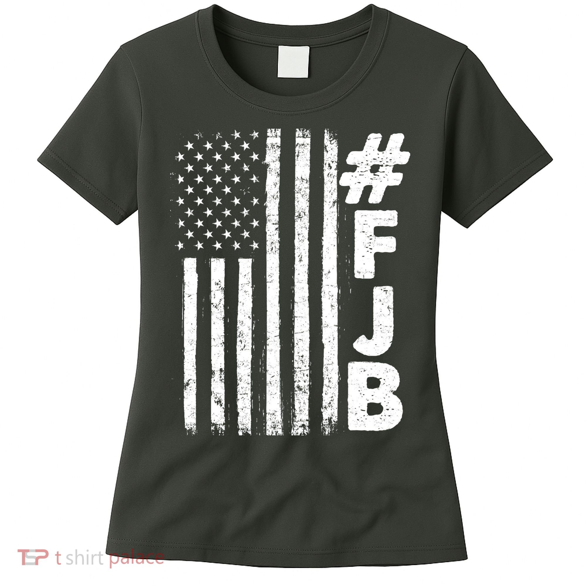 #FJB Distressed USA American Flag Women's T-Shirt