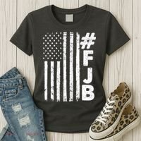 #FJB Distressed USA American Flag Women's T-Shirt thumb 3