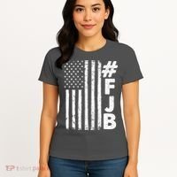 #FJB Distressed USA American Flag Women's T-Shirt thumb 4
