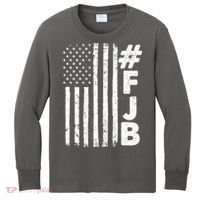 #FJB Distressed USA American Flag Kids Long Sleeve Shirt thumb 0
