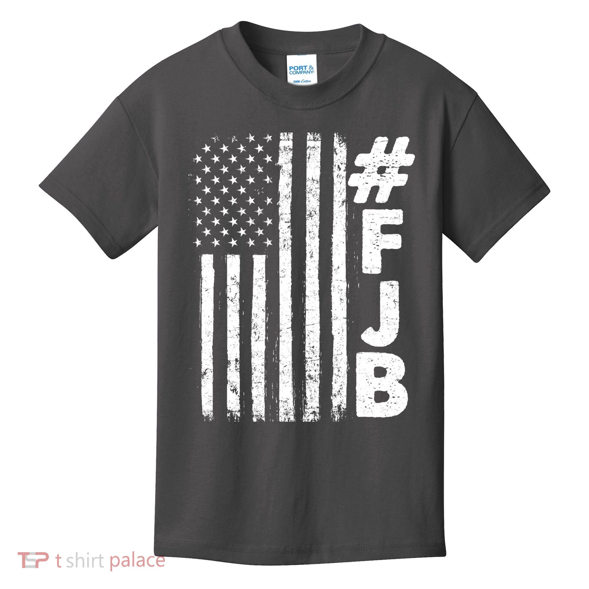 #FJB Distressed USA American Flag Kids T-Shirt
