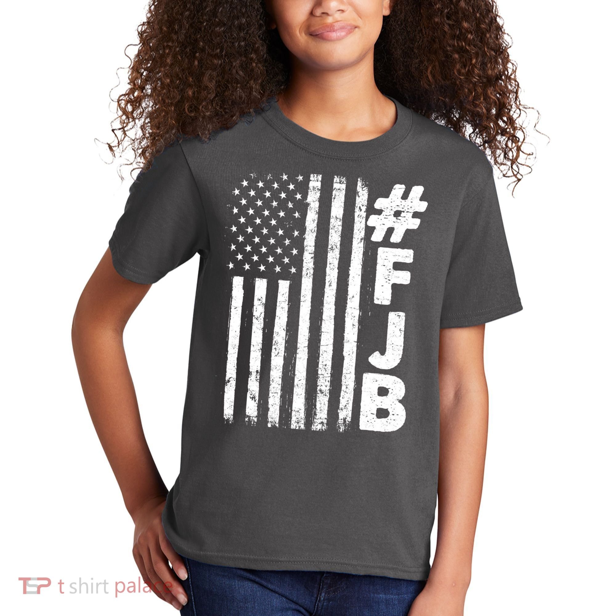 #FJB Distressed USA American Flag Kids T-Shirt