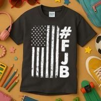 #FJB Distressed USA American Flag Kids T-Shirt thumb 3