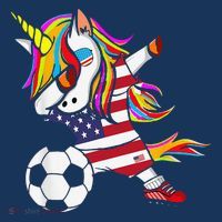Funny Dabbing Unicorn Usa Soccer Usa Flag Soccer Women's Hoodie thumb 2