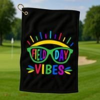 Field Day Vibes Last Day Of School Field Day Teacher And Gift Golf Towel thumb 1
