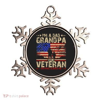 Father's Day  Veterans Day I'm A Dad Grandpa and A Veteran  Ornament