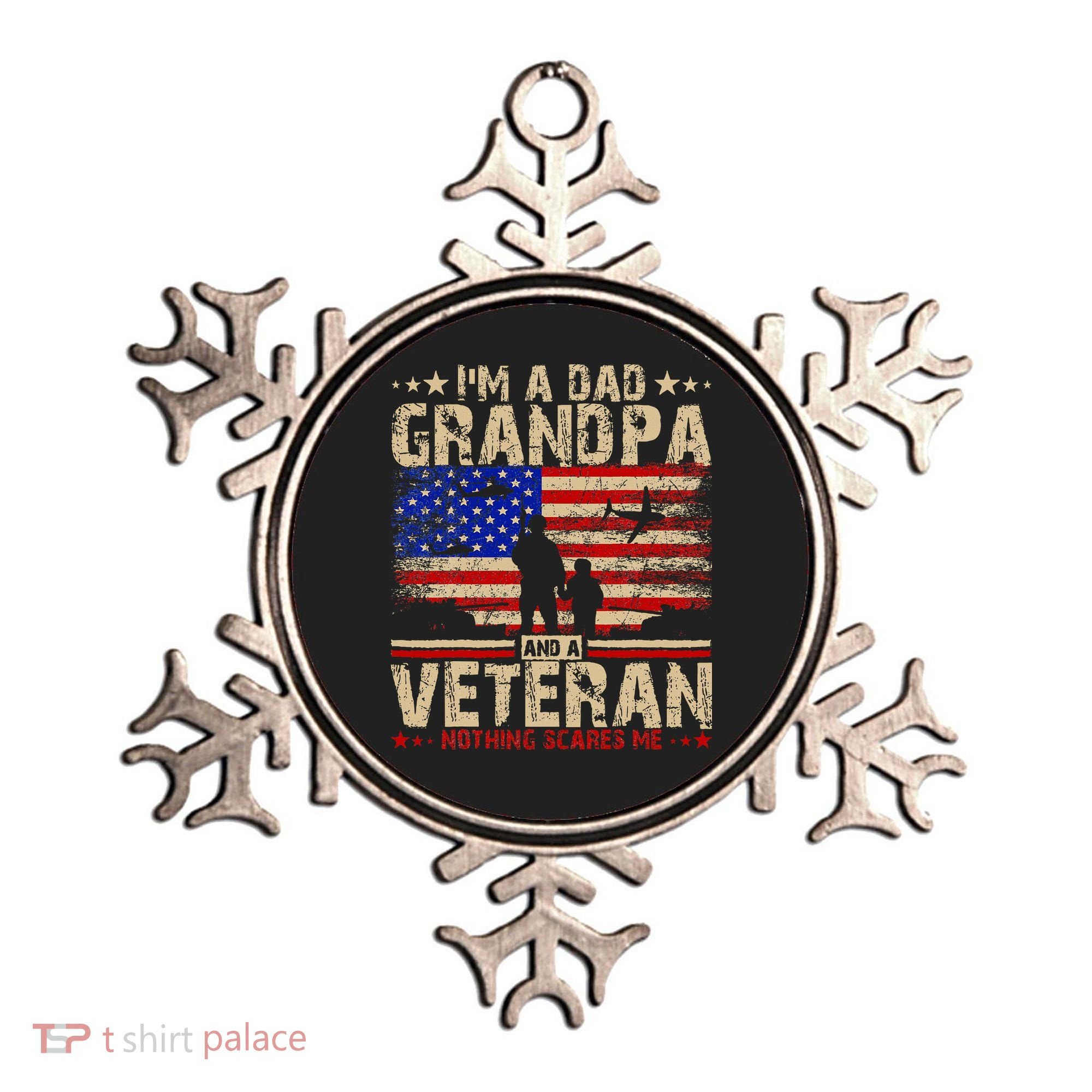 Father's Day  Veterans Day I'm A Dad Grandpa and A Veteran  Ornament