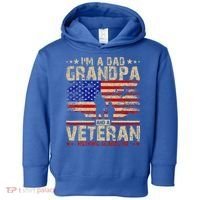 Father's Day  Veterans Day I'm A Dad Grandpa and A Veteran  Toddler Hoodie thumb 0