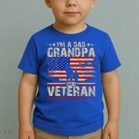 Father's Day  Veterans Day I'm A Dad Grandpa and A Veteran  Toddler T-Shirt thumb 2