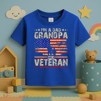 Father's Day  Veterans Day I'm A Dad Grandpa and A Veteran  Toddler T-Shirt thumb 3