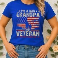 Father's Day  Veterans Day I'm A Dad Grandpa and A Veteran  Women's T-Shirt thumb 2