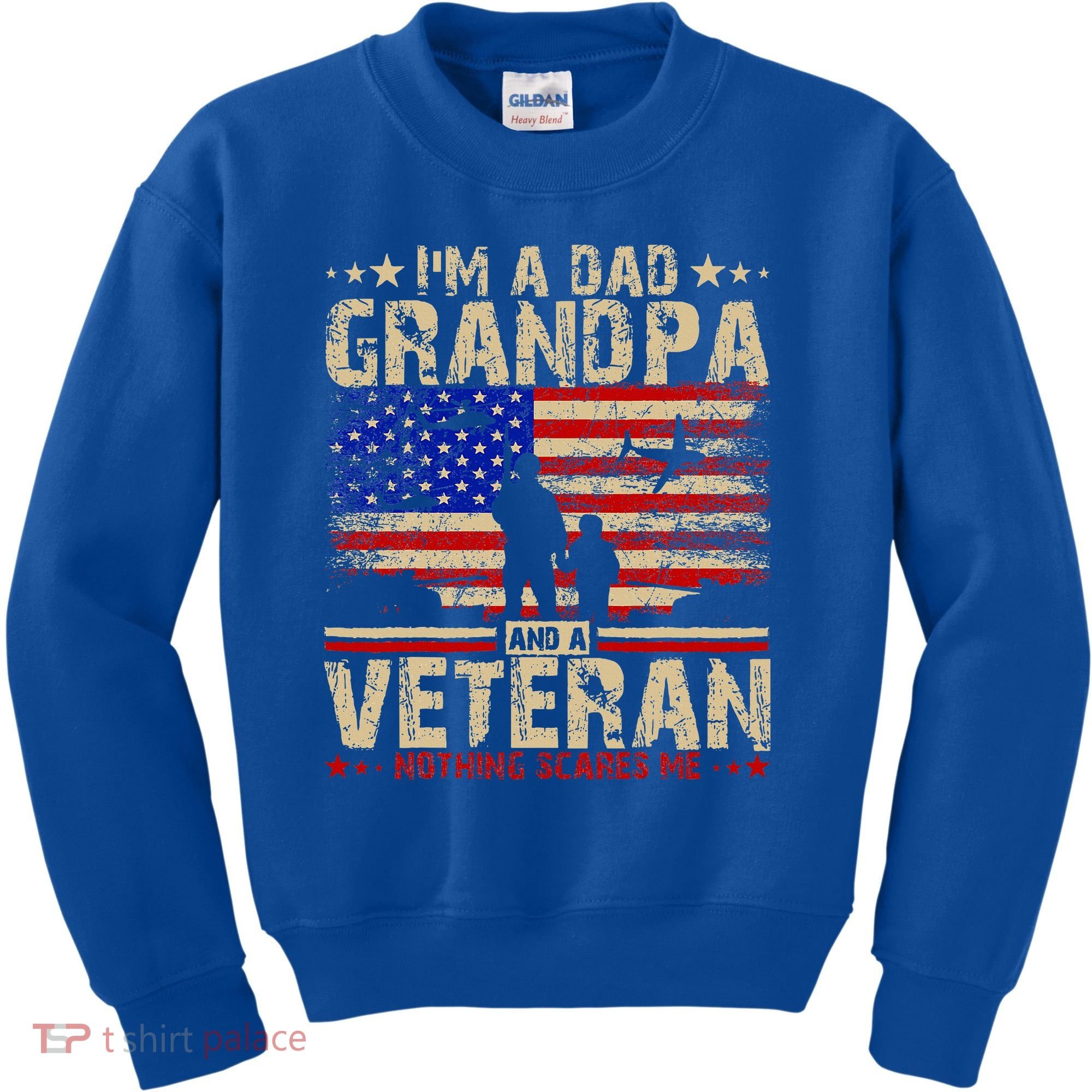 Father's Day  Veterans Day I'm A Dad Grandpa and A Veteran  Kids Sweatshirt