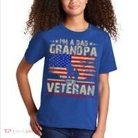 Father's Day  Veterans Day I'm A Dad Grandpa and A Veteran  Kids T-Shirt thumb 2
