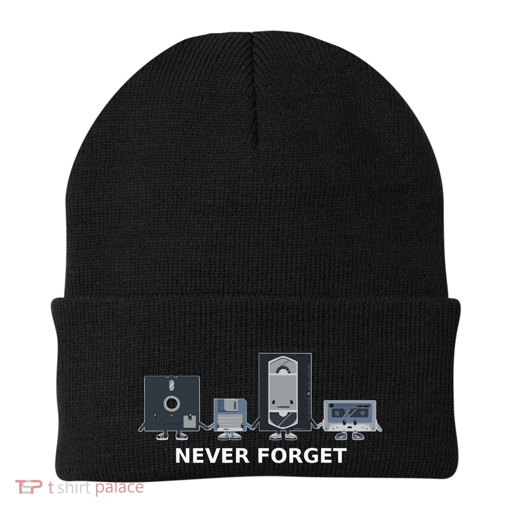 Floppy Disk Vhs Cassette Never Forget Geek History Beanie