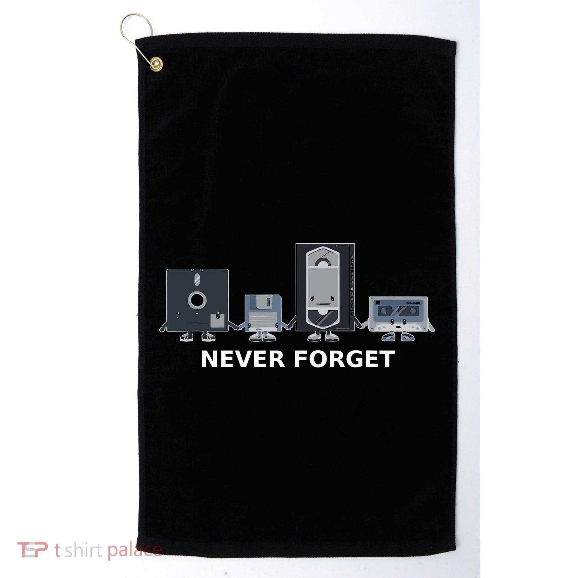 Floppy Disk Vhs Cassette Never Forget Geek History Golf Towel