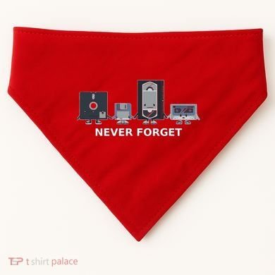 Floppy Disk Vhs Cassette Never Forget Geek History USA-Made Doggie Bandana