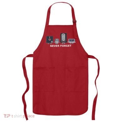 Floppy Disk Vhs Cassette Never Forget Geek History Apron