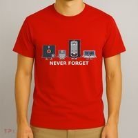 Floppy Disk Vhs Cassette Never Forget Geek History T-Shirt thumb 3