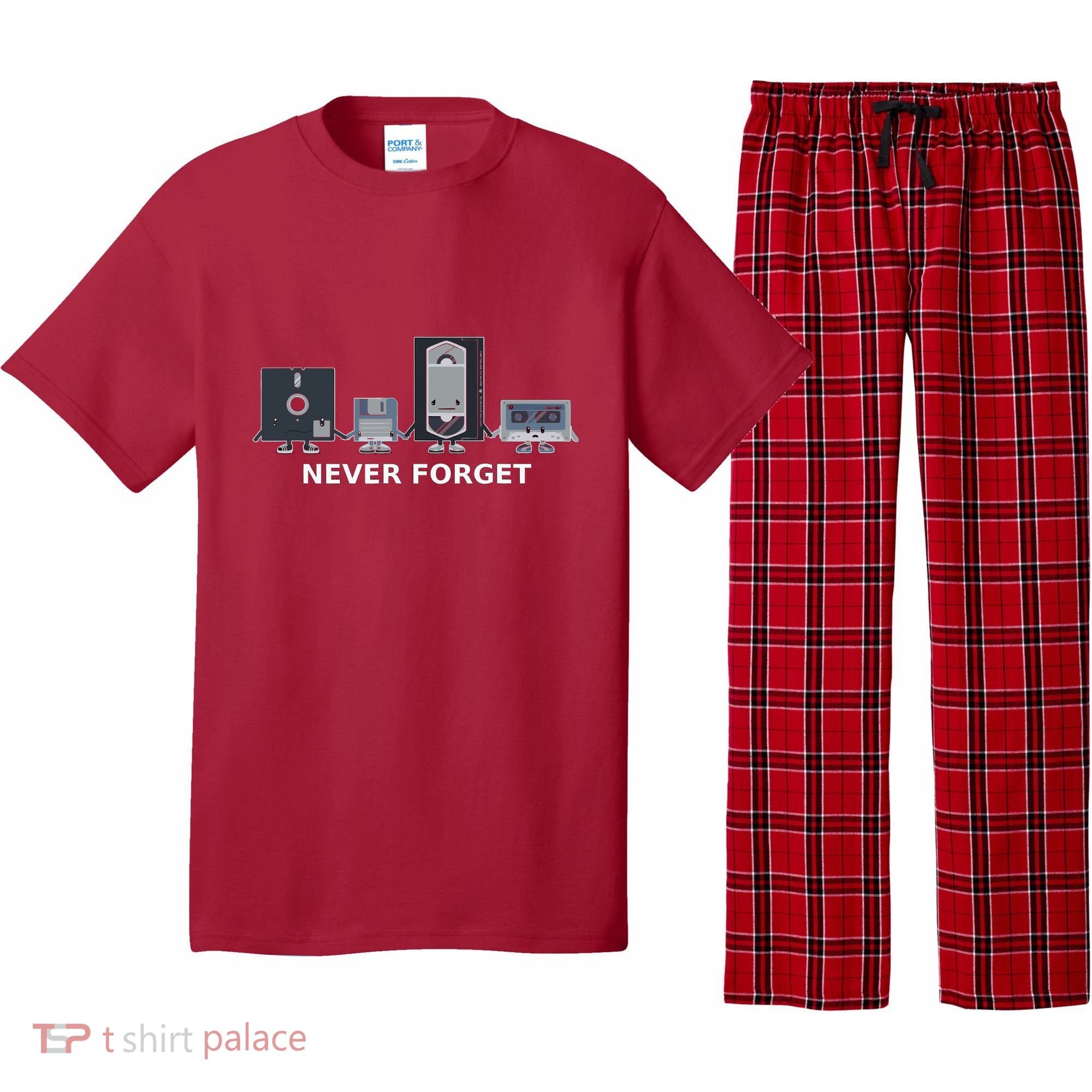 Floppy Disk Vhs Cassette Never Forget Geek History Pajama Set
