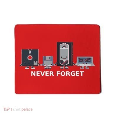 Floppy Disk Vhs Cassette Never Forget Geek History Mousepad