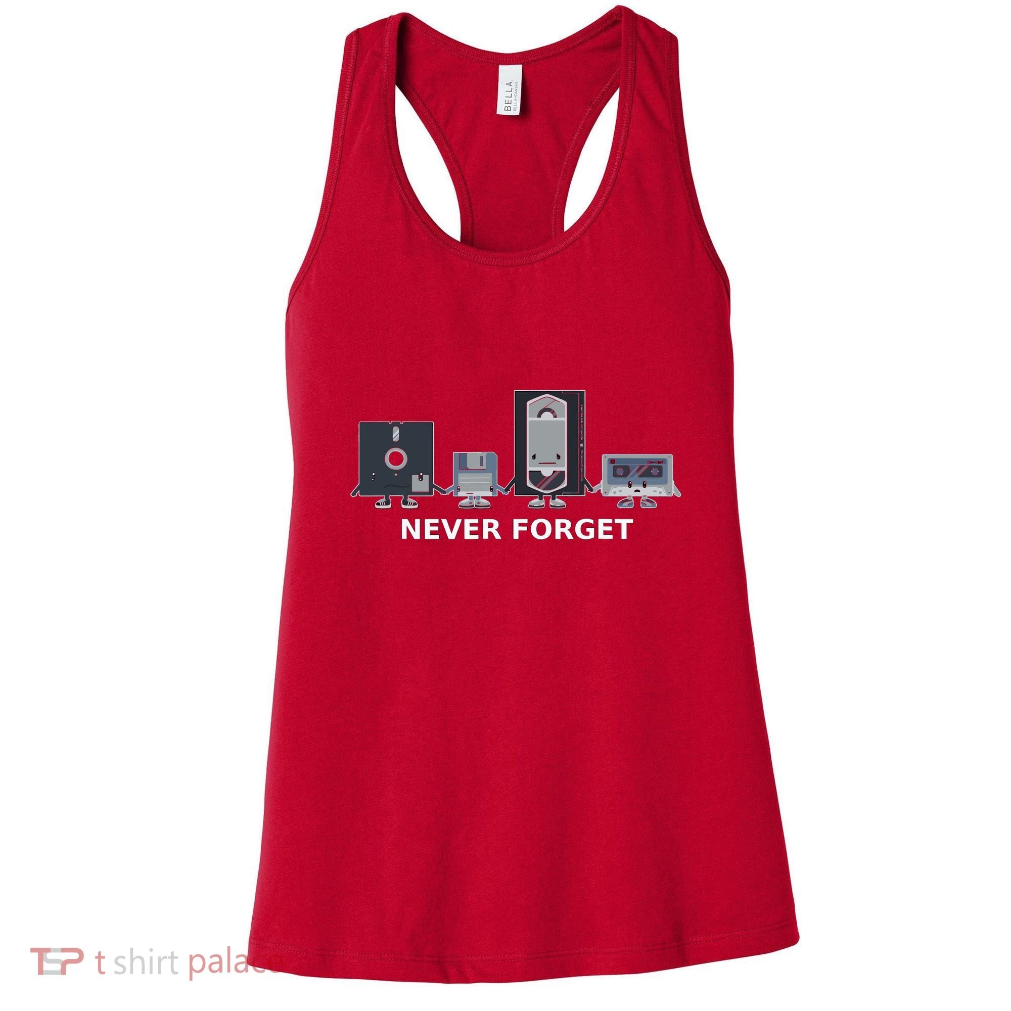 Floppy Disk Vhs Cassette Never Forget Geek History Women's Tank Top