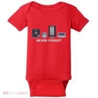 Floppy Disk Vhs Cassette Never Forget Geek History Baby Bodysuit thumb 0