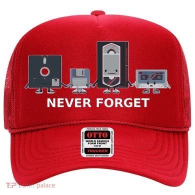 Floppy Disk Vhs Cassette Never Forget Geek History Hat