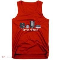 Floppy Disk Vhs Cassette Never Forget Geek History Tank Top thumb 0