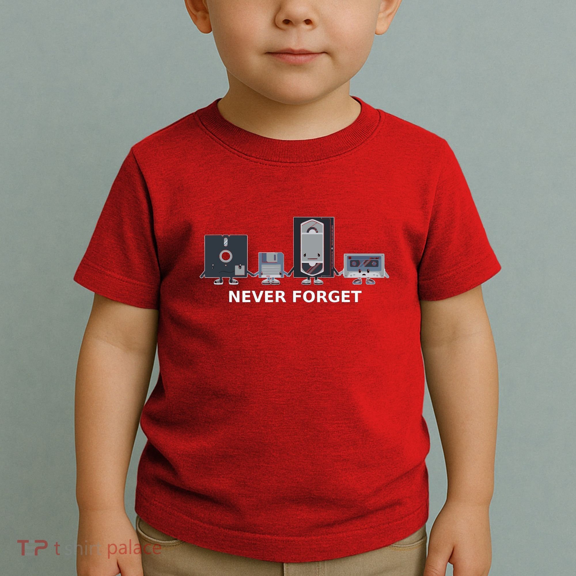 Floppy Disk Vhs Cassette Never Forget Geek History Toddler T-Shirt